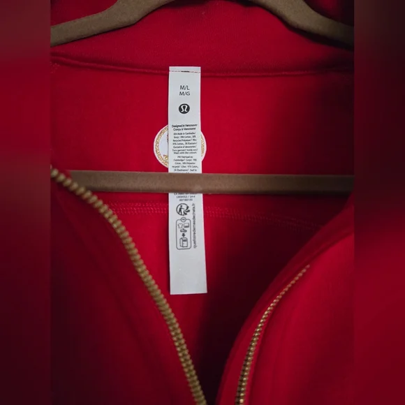Lululemon Lunar Year Special Edition Red Half-Zip Scuba Hoodiesz M/L - Picture 8 of 11